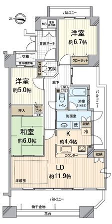レスポワール向日町ステーションフロント 間取図(平面図) レスポワール向日町ステーションフロント 間取図(平面図)