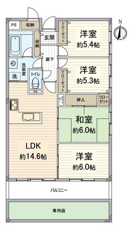 グランド日光ハイツ東向日 間取図(平面図) 間取図(平面図)
