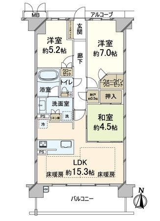 ローレルスクエア長岡京ザ・マークス 間取図(平面図) ローレルスクエア長岡京ザ・マークス 間取図(平面図)