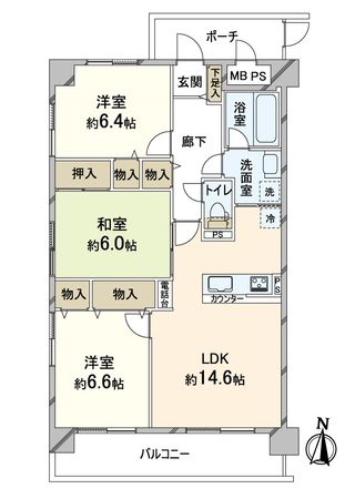 グランド日光ハイツ西向日 間取図(平面図) 間取図(平面図)