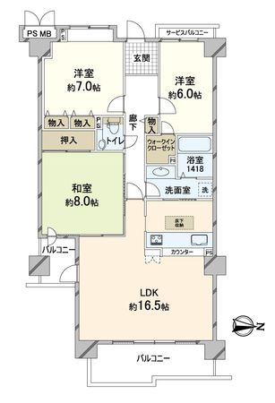 サンシティ桂坂ロイヤル 参番館 間取図(平面図) サンシティ桂坂ロイヤル 参番館 間取図(平面図)