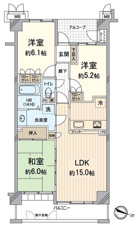 サーパス桂第2 間取図(平面図)