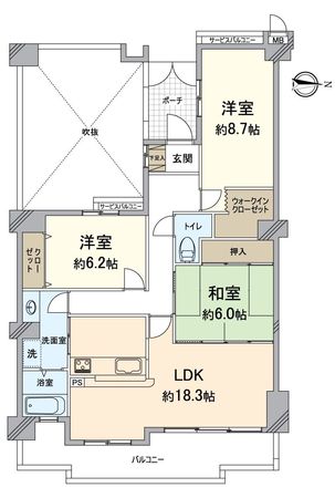 サンシティ桂坂ロイヤル 参番館 間取図(平面図) サンシティ桂坂ロイヤル 参番館 間取図(平面図)