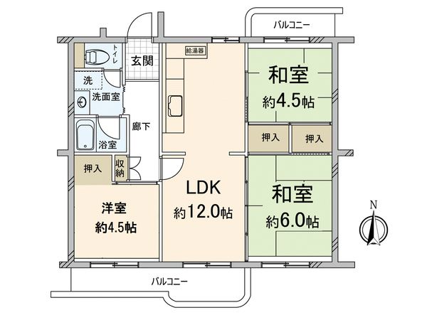 洛西境谷団地 5棟 間取図(平面図) 洛西境谷団地 5棟 間取図(平面図)