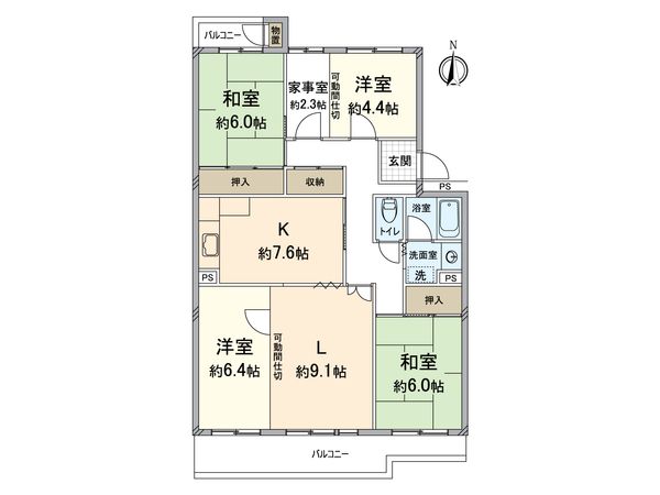 境谷西第2住宅団地 14棟 間取図(平面図)