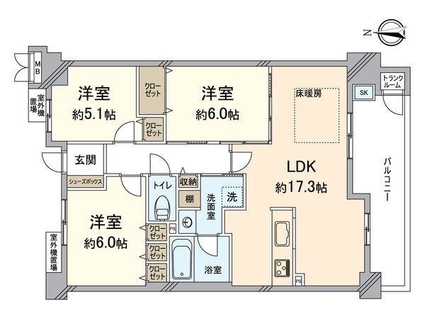 ユニ・アルス洛西プレジオ 間取図(平面図)