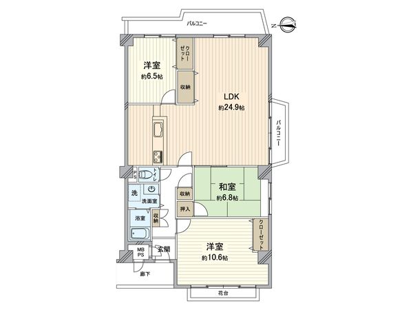 イトーピア向日マンション A棟 間取図(平面図) イトーピア向日マンション A棟 間取図(平面図)