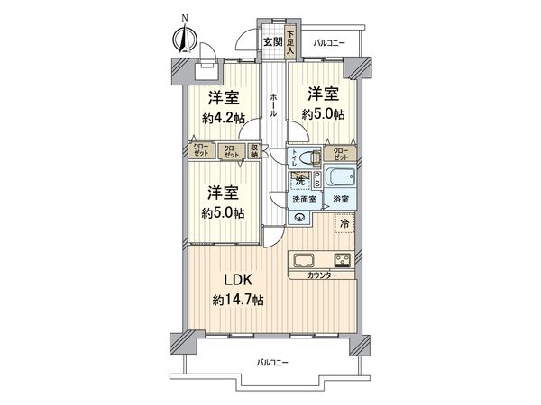 サンレスポアール 間取図(平面図) サンレスポアール 間取図(平面図)