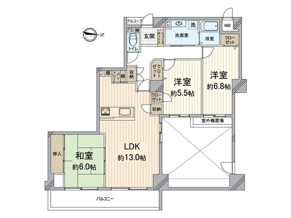 ローズヴィラ長岡京 間取図(平面図) ローズヴィラ長岡京 間取図(平面図)