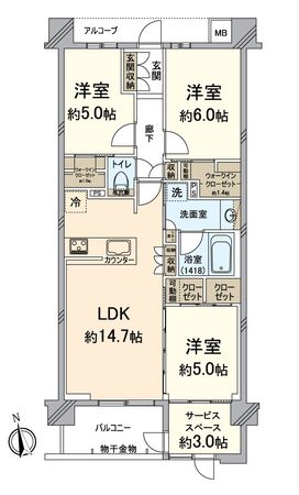 デュオヒルズ京都桂川 間取図(平面図) デュオヒルズ京都桂川 間取図(平面図)