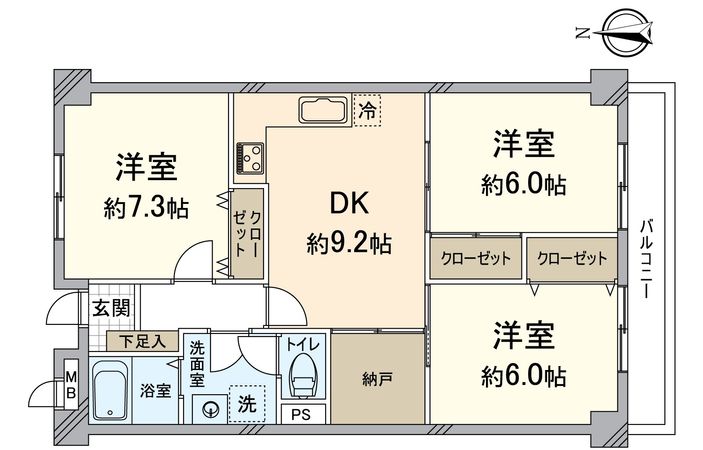 ソレイユ神足 間取図(平面図) ソレイユ神足 間取図(平面図)