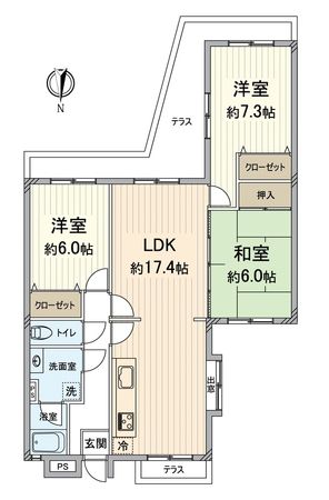 境谷西第2住宅団地 6棟 間取図(平面図) 境谷西第2住宅団地 6棟 間取図(平面図)