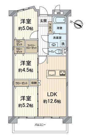 エルパーク西京大原野 間取図(平面図) 間取図(平面図)