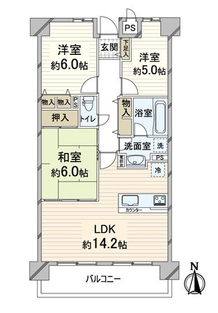 グランド日光ハイツ東向日 間取図(平面図) 間取図(平面図)