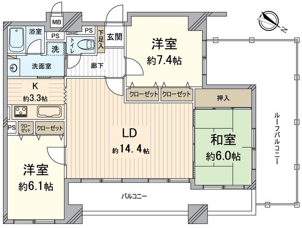 エル・パティオ桂南 間取図(平面図) エル・パティオ桂南 間取図(平面図)