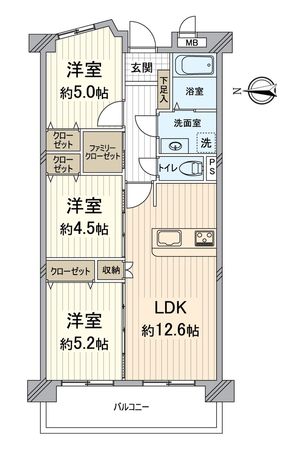 エルパーク西京・大原野 間取図(平面図) 間取図(平面図)