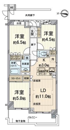 グランエスパス長岡天神 間取図(平面図) 間取図(平面図)