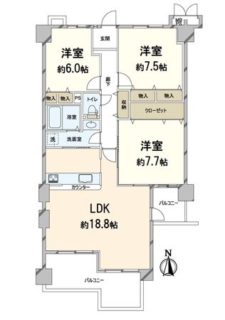 サンシティ桂坂 参番館 間取図(平面図) 間取図(平面図)