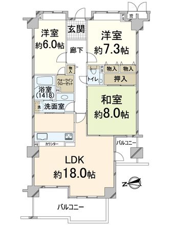 サンシティ桂坂ロイヤル 弐番館 間取図(平面図) 間取図(平面図)