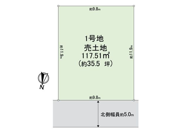左京区修学院千万田町1号地 区画図 左京区修学院千万田町1号地 区画図