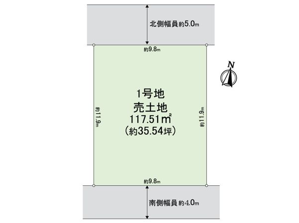 左京区修学院千万田町1号地 区画図 左京区修学院千万田町1号地 区画図