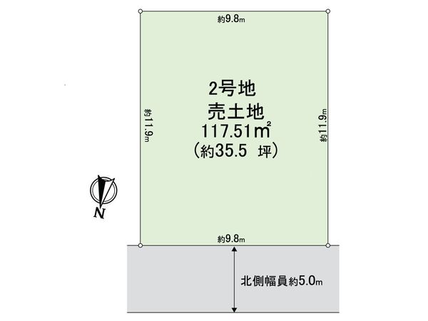 左京区修学院千万田町2号地 区画図 左京区修学院千万田町2号地 区画図