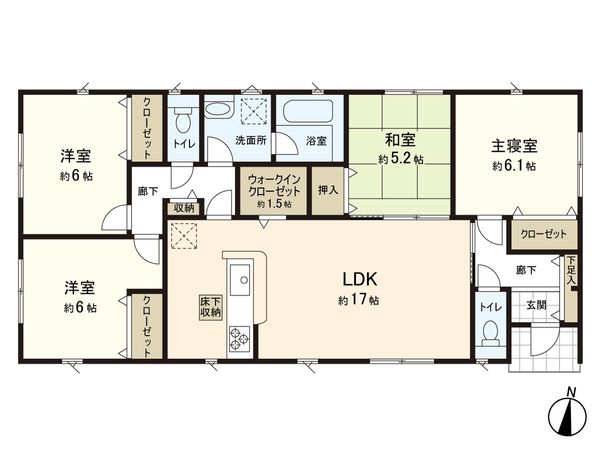 北区西賀茂蟹ケ坂町 1号棟 間取図(平面図) 間取図(平面図)
