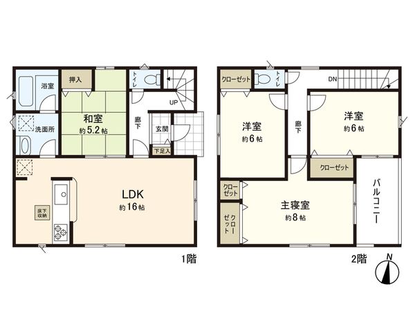 北区西賀茂蟹ケ坂町 3号棟 間取図(平面図) 間取図(平面図)