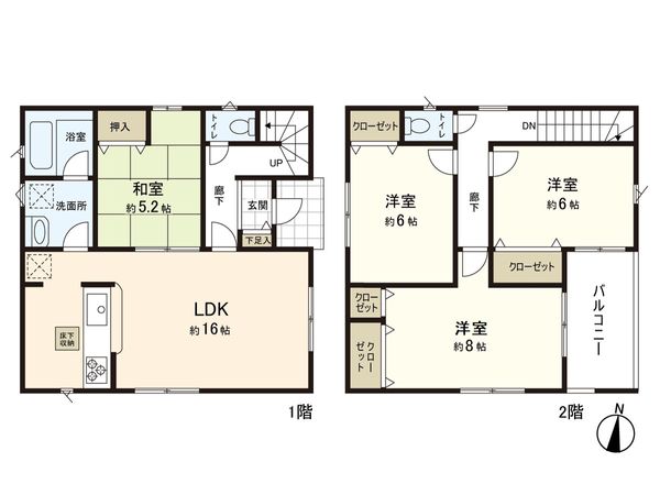 北区西賀茂蟹ケ坂町 3号棟 間取図(平面図) 北区西賀茂蟹ケ坂町 3号棟 間取図(平面図)