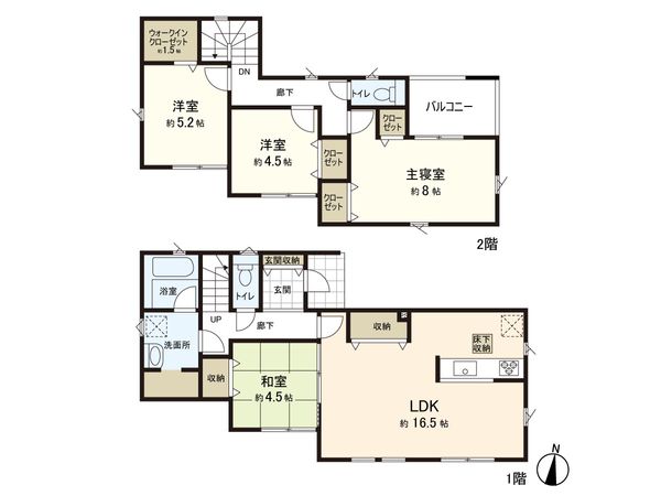 北区西賀茂蟹ケ坂町 5号棟 間取図(平面図) 間取図(平面図)