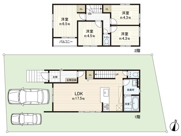 左京区岩倉花園町8期1号地 間取図(平面図) 左京区岩倉花園町8期1号地 間取図(平面図)