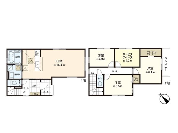 北区大宮西野山町 間取図(平面図) 間取図(平面図)