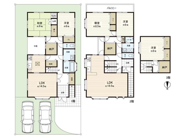 左京区下鴨南茶ノ木町 間取図(平面図) 間取図(平面図)