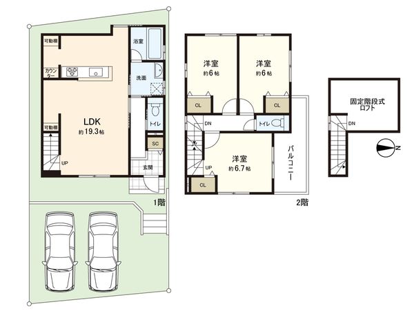 北区紫野泉堂町 2号棟 間取図(平面図) 北区紫野泉堂町 2号棟 間取図(平面図)