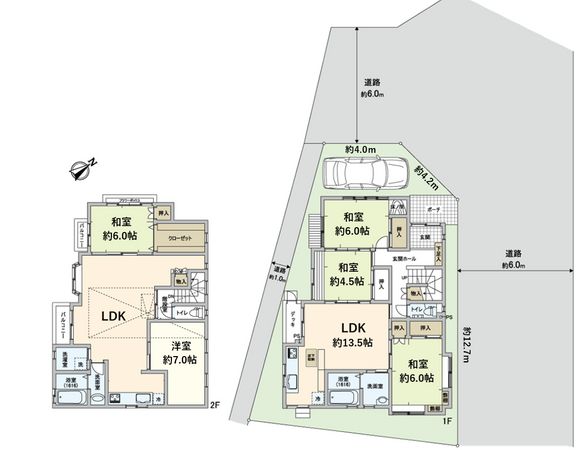 左京区上高野石田町 間取図(平面図) 左京区上高野石田町 間取図(平面図)