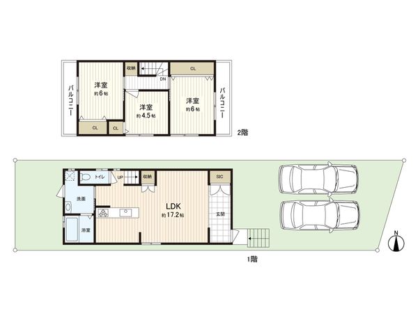 北区衣笠開キ町 間取図(平面図) 間取図(平面図)