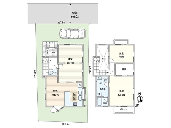 左京区北白川蔦町 間取図(平面図)