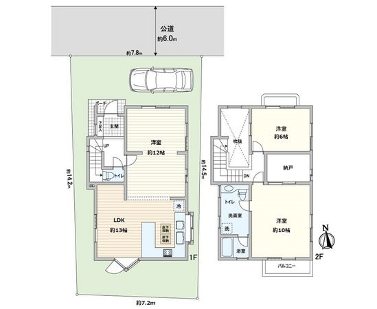 左京区北白川蔦町 間取図(平面図) 左京区北白川蔦町 間取図(平面図)