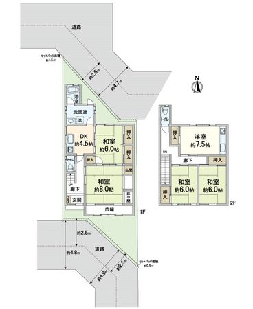 北区衣笠開キ町 間取図(平面図)