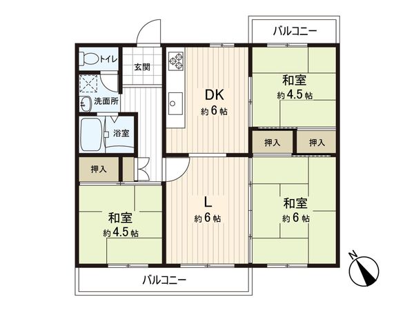 東大路高野第三住宅35号棟 間取図(平面図) 間取図(平面図)