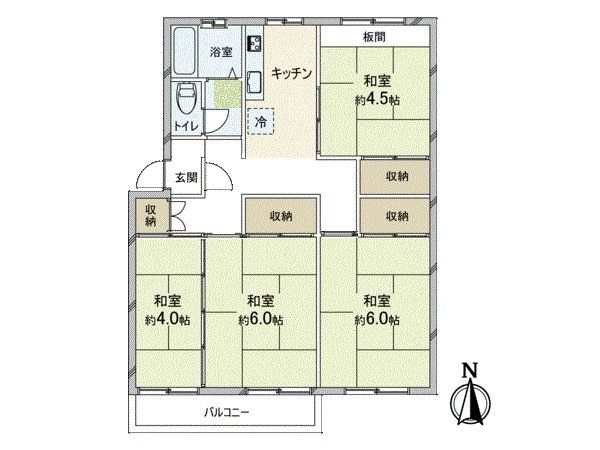 岩倉村松団地 間取図(平面図) 岩倉村松団地 間取図(平面図)