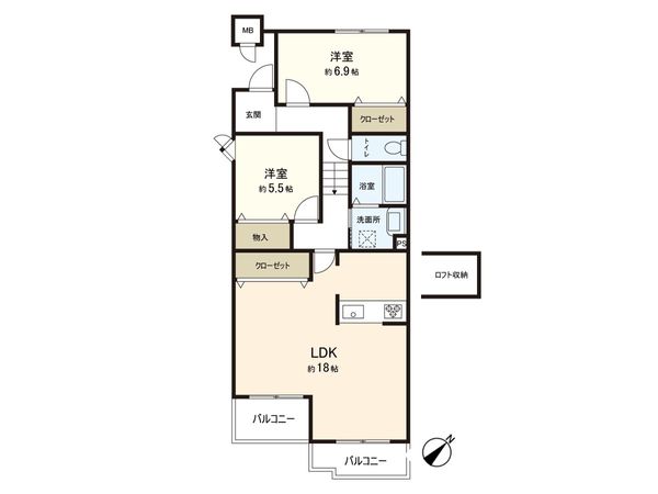 グローバル八瀬Ⅱ 間取図(平面図) 間取図(平面図)