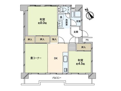 東大路高野第3住宅 間取図(平面図)