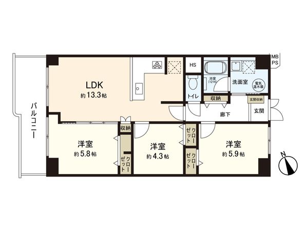 パレス洛北 間取図(平面図)