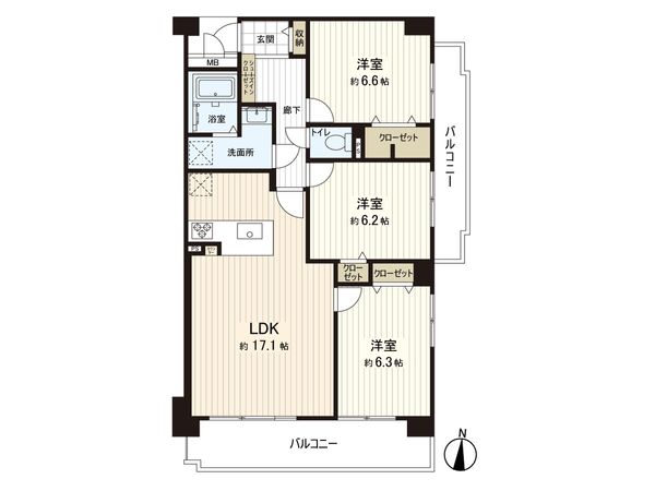 グランコート洛北 間取図(平面図) グランコート洛北 間取図(平面図)