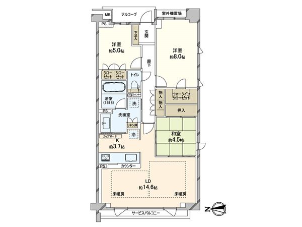 J.GRAN THE HONOR下鴨糺の杜 参道東 間取図(平面図) J.GRAN THE HONOR下鴨糺の杜 参道東 間取図(平面図)