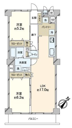 紫野スカイハイツ 間取図(平面図)