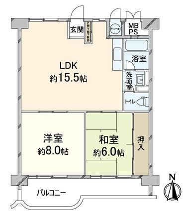 山科団地D棟 間取図(平面図) 山科団地D棟 間取図(平面図)