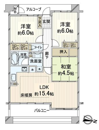 エスリード一乗寺 間取図(平面図)