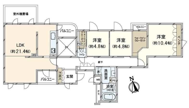 銀閣寺道パーク・マンション 間取図(平面図) 銀閣寺道パーク・マンション 間取図(平面図)